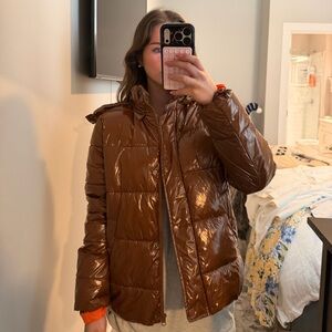 Deluc Shiny Brown Puffer Jacket
